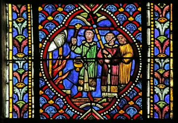 Scene from the Life of Saint Artheme: A fire in the city of Clermont necessitates the movement of the Saints Relics