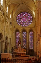 Window depicting a view of the east end of the cathedral