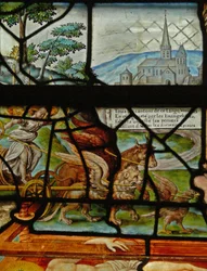 Window in the Charnier Depicting a Detail from the Mystic Wine Press
