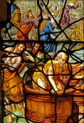 Window in the Charnier Depicting a Detail from the Mystic Wine Press