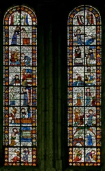 Window depicting scenes from the Life of Saint Radegonde
