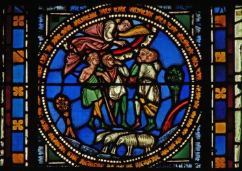 Window s2-C depicting the Annunciation to Shepherds