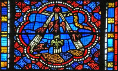 Window s2-L depicting Pentecost - the Spirit descends