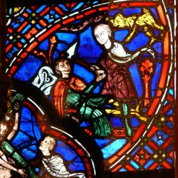 Window depicting Cain and Abel