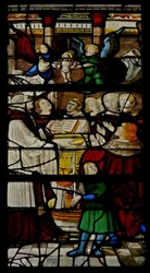 Window depicting the baptism of St Claude