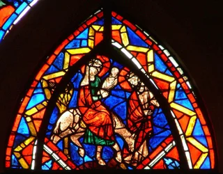 Window depicting the Flight into Egypt