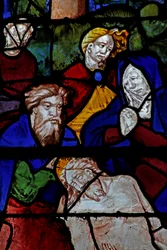 Window depicting Joseph of Arimathea at the Deposition