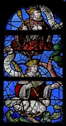 Window depicting King Abia and King Josaphat on the Tree of Jesse