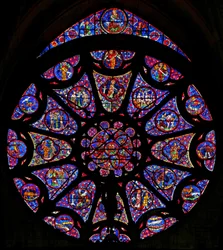 Window w115 depicting the Creation (partly modern) (rose window - internal)
