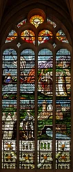 Window depicting the Trinity; Louis IX and the Carmelites