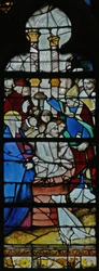 Window depicting St Maximin baptising