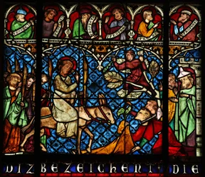Window w12 depicting the Entry to Jerusalem
