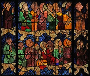 Window w16 depicting a scene from the Last Judgement: the Elect