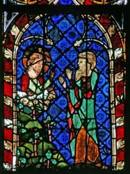 Window w17 depicting God instructs Noah to build the Ark