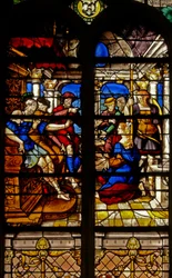 Window w17 depicting the Judgement of Solomon