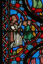Window w1 depicting a scene from the life of St Martin