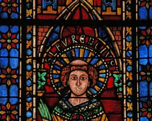 Window w201 depicting St Lawrence