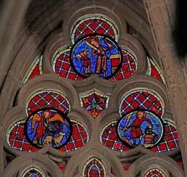 Window depicting Abraham and Isaac sacrifice