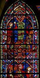 Window depicting the Crucifixion of St Peter