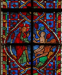 Window depicting the Creation of Adam and Eve