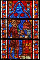 Window depicting donors - bakers