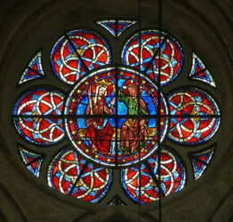 Window w216 depicting the Coronation of the Virgin