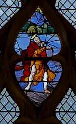 Window w21 depicting Christ gets St Peter to walk on water (detail)