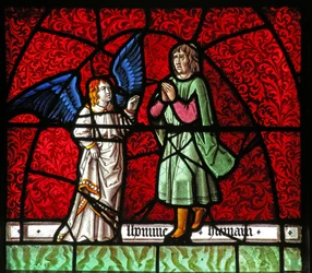 Window depicting Tobias and the angel Raphael
