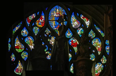 Window depicting a Tree of Jesse with the Virgin and Child at the summit