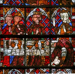 Window depicting scenes from the life of St John the Baptist; Salome dances for Herod