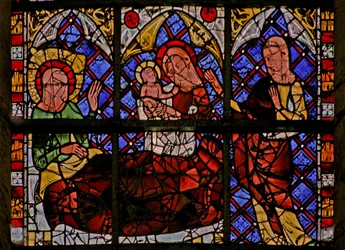 Window depicting the birth of St John the Baptist