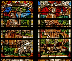 Scene from the Prodigal Son story: remorse sets in; he returns home