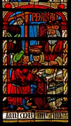 Scene from the story of Joseph: the butler reinstated and baker is hung