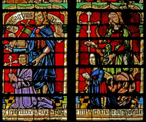 Donor - Jean Corart and wife with St John Baptist and St Catherine