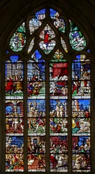 Window w23 depicting St Crepin and St Crepinian: scenes from their lives