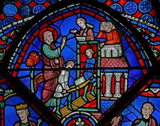Window W23 Depicting a Scene from the Life of St Thomas: The Saint Builds a Church