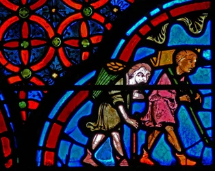 Window w23 depicting donors - masons