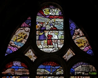 Window depicting Joseph Scene: Recounts His Dream?