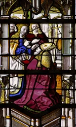 Window depicting the Virgin Mary appears to St Martin
