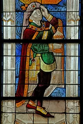 Window depicting a Magus at the Adoration