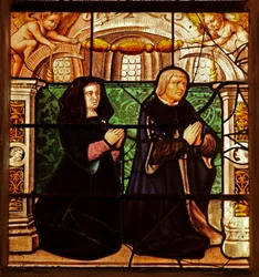 Window w29 depicting donors - Isabeau de Chantepinot and Alexandre Baulet?