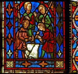 Window depicting donors - blacksmiths