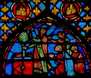 Moses places the flowering staff on the altar