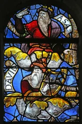 Window w3 depicting Asa and David on the Tree of Jesse