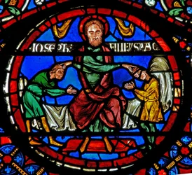 Window depicting Jacob blessing the sons of Joseph