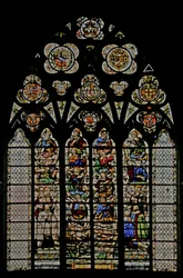 Window depicting the Mystic Wine-Press