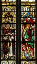 Window w4 depicting St Anthony and St Christopher