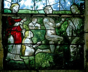 Window w4 depicting a scene from the Last Judgement: the Elect