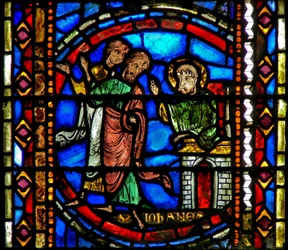 Window depicting St John the Baptist sends his disciples to Christ