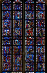 Window depicting scenes from the lives of St Catherine, St Nicholas, St John Baptist, St Stephen